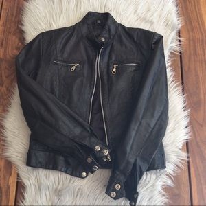 Black Leather Moto Jacket
